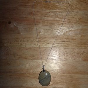 SS 925 Chain Real Stone Pendant Necklace